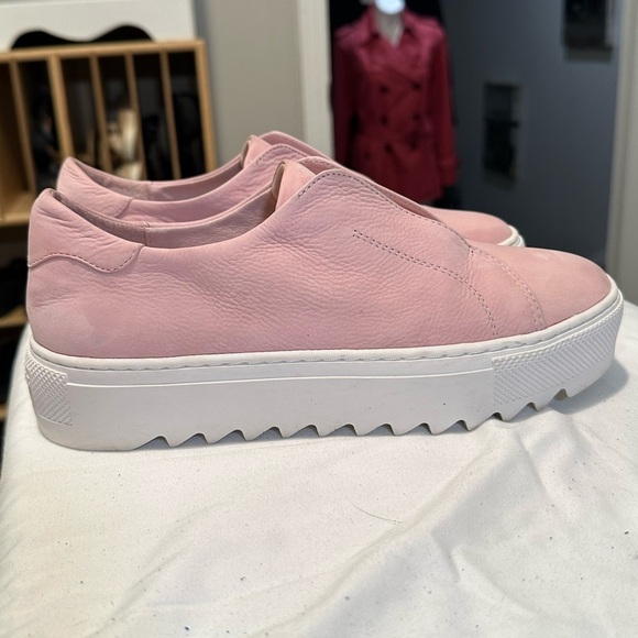 Like new J Slides NYC leather slip on platform sneaker shoes 6.5 pink white NWT - Picture 5 of 16